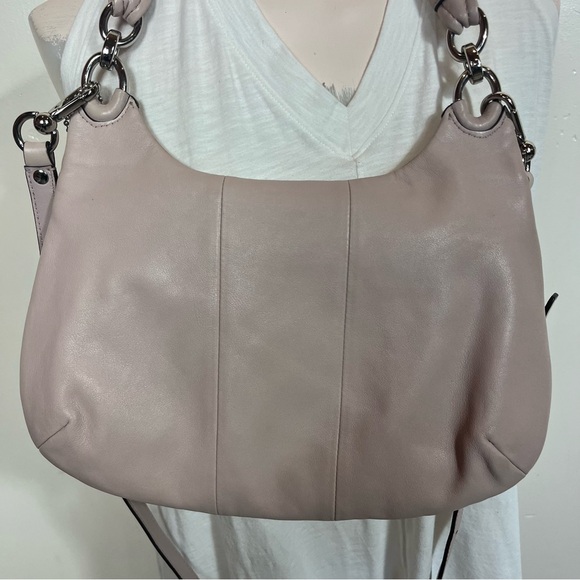 Coach Leather Kristin Shoulder Crossbody Purse Bag Hobo Champagne Pink - Picture 3 of 12